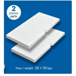 Plato de Ducha Jerez Blanco 80x80x6 (2 Piezas)