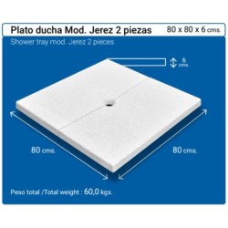 Plato de Ducha Jerez Crema 80x80x6 (2 piezas)