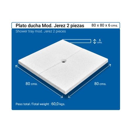 Plato de Ducha Jerez Crema 80x80x6 (2 piezas)