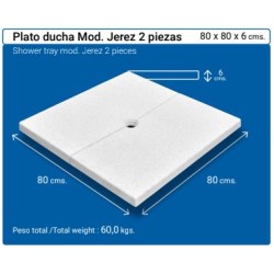 Plato de Ducha Jerez Gris 80x80x6 (2 piezas)