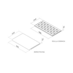 Borde de piscina Creta Cements Warm 33x50 (pack 2u)