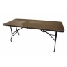 MESA JARD 180X76X74CM PLEG MARR RESINA-ACERO NATUUR