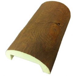 Viga poliuretano 1/2 caña imitación madera 300X12,5X7cm