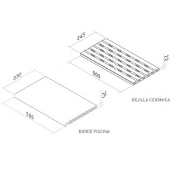 Borde de piscina Creta Woods Olivo 33x50 (pack 2u)