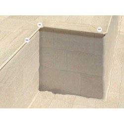 Borde piscina curvo Serena Ocra S62 62,6x31x2,6 (pack 4 ud)