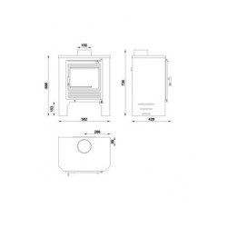 Estufa de Leña Frontal M-101