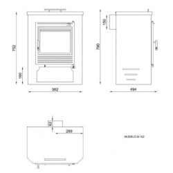 Estufa de Leña Frontal M-102