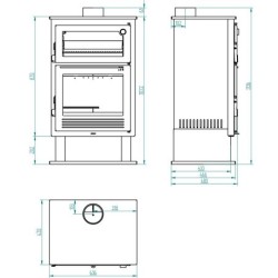 Estufa de Leña con Horno CH-8